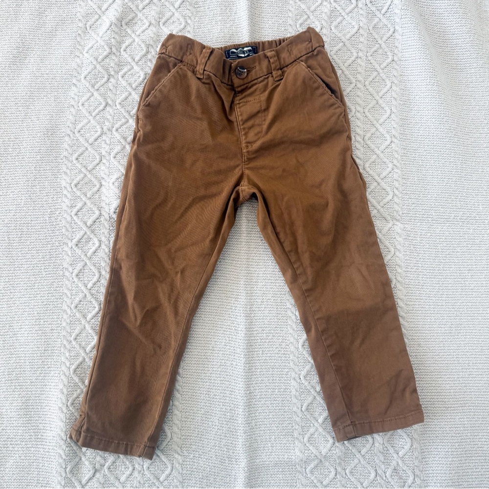 Next Dark Khaki Tan Kids Chino Trousers